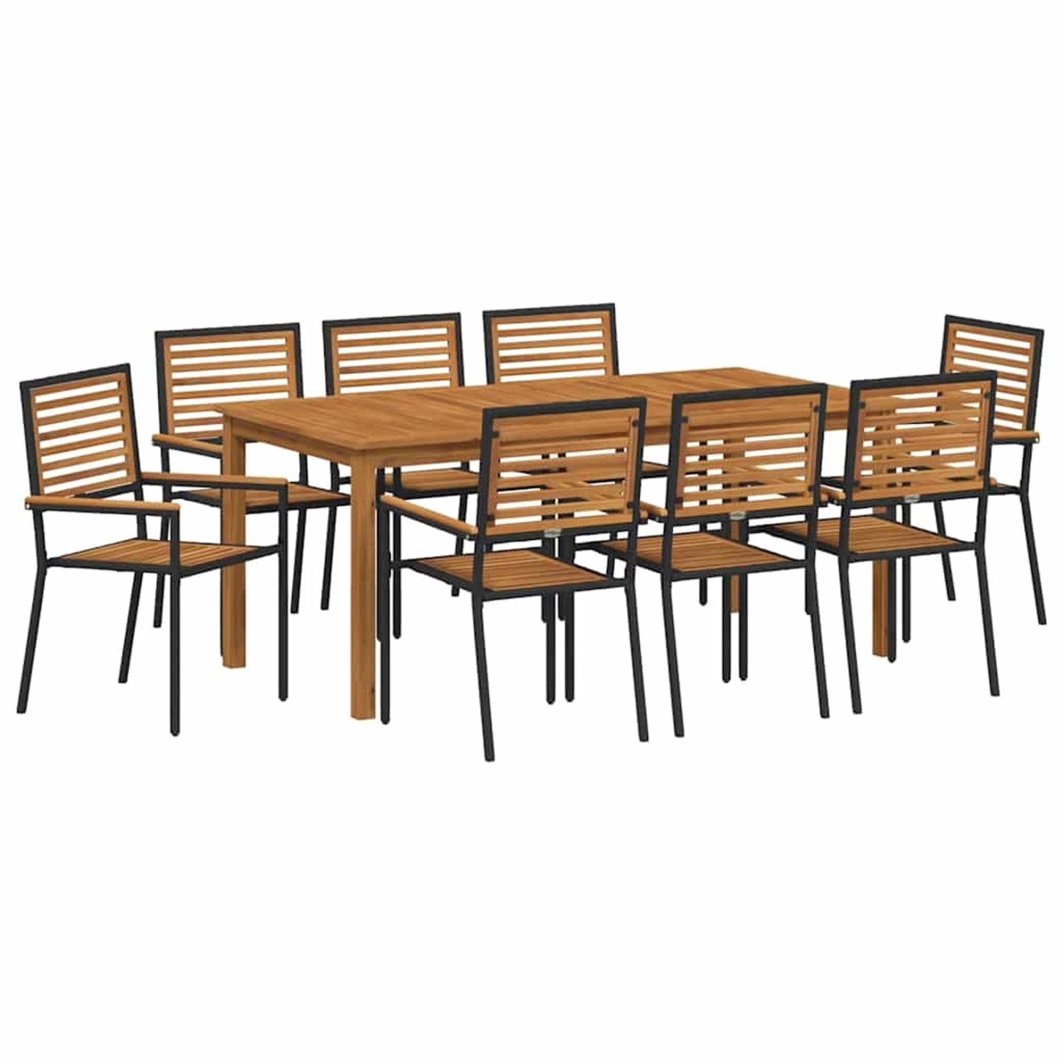vidaXL Garten Essgruppe 9-Tlg Schwarz Poly Rattan 3365544 günstig online kaufen