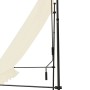 Detailaufnahme: Beige Svita Klemmmarkise mit Handkurbel, Sonnenschutz für Balkon ohne Bohren.