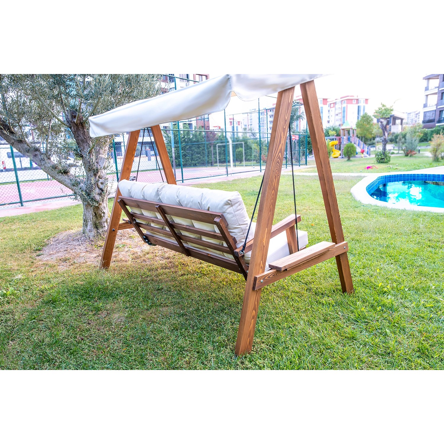 Westmann HolzHollywoodschaukel Pera 2000 Beige 203 cm x 116 cm x 180