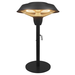 Schwarzer Jet-Line Terrassenheizer Pollux in Tischlampenform, 69 cm hoch.