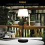 Schwarze LED Solar Tischleuchte Emmi, dimmbar, Ø 13 cm, 38 cm hoch, für den Außenbereich.