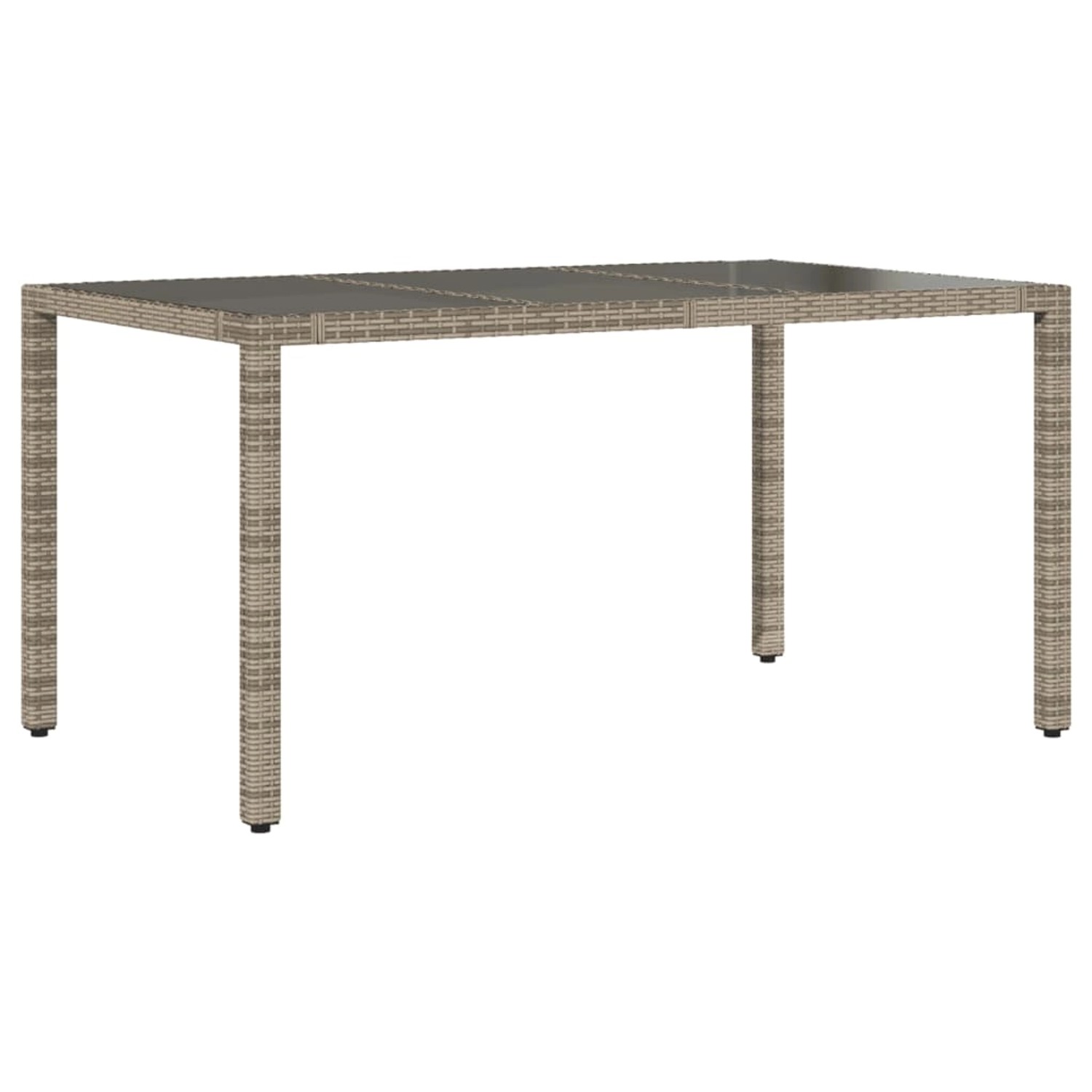 vidaXL Gartentisch mit Glasplatte Grau 150x90x75 cm Poly Rattan 365591 günstig online kaufen
