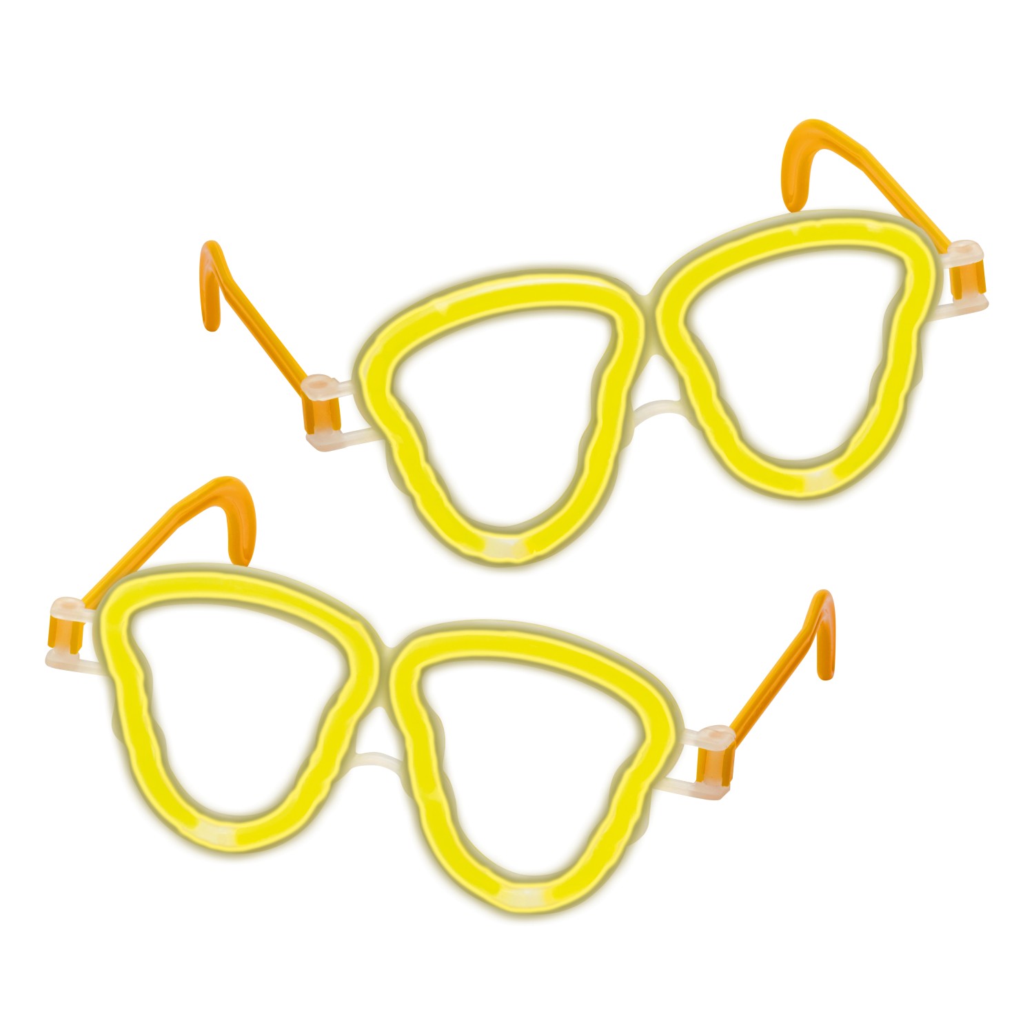 Knicklicht-Brille Schädel 2 Stück Gelb