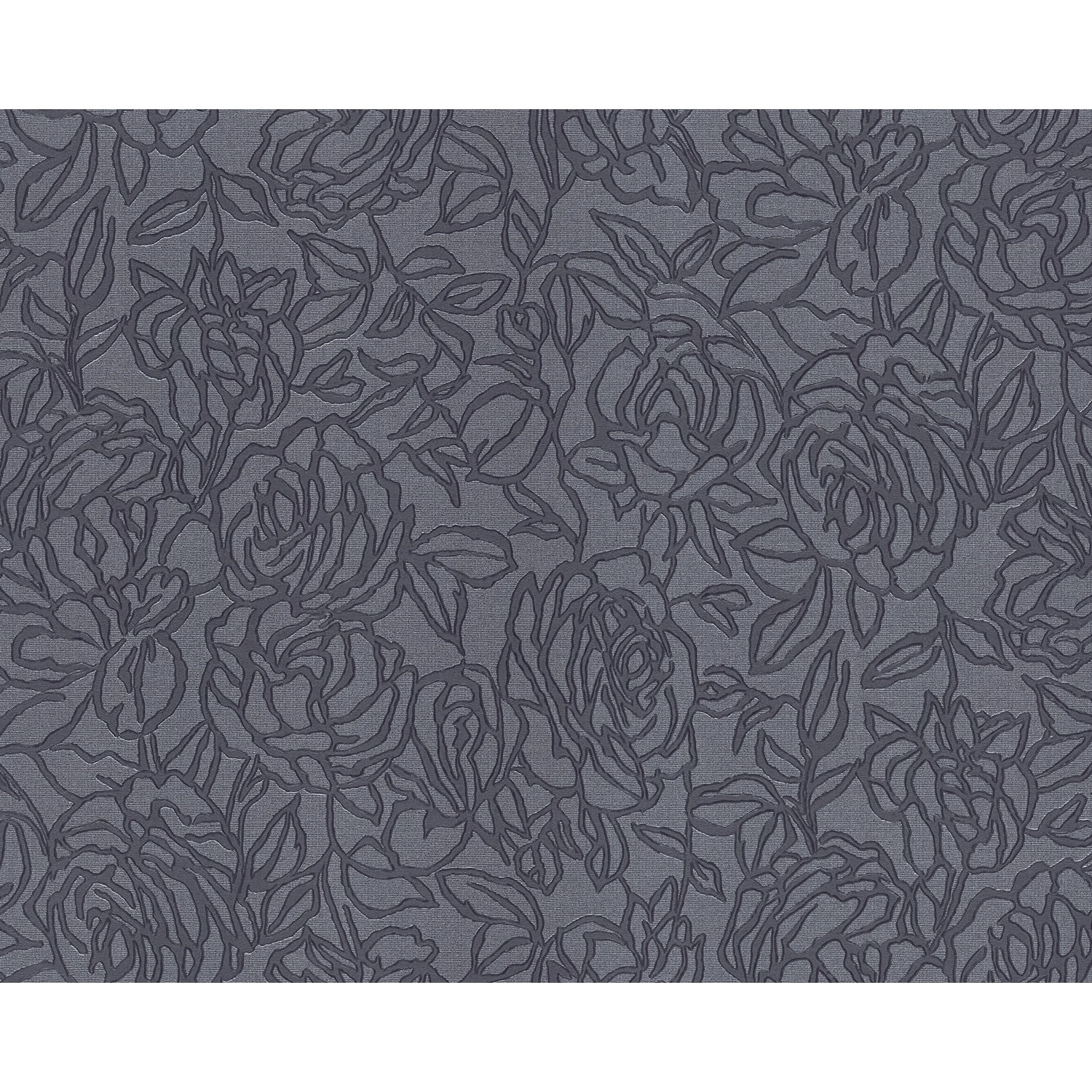 EDEM 9040-27 Blumen Tapete Floral glänzend Anthrazit Grau 1,06 m x 10,05 m günstig online kaufen