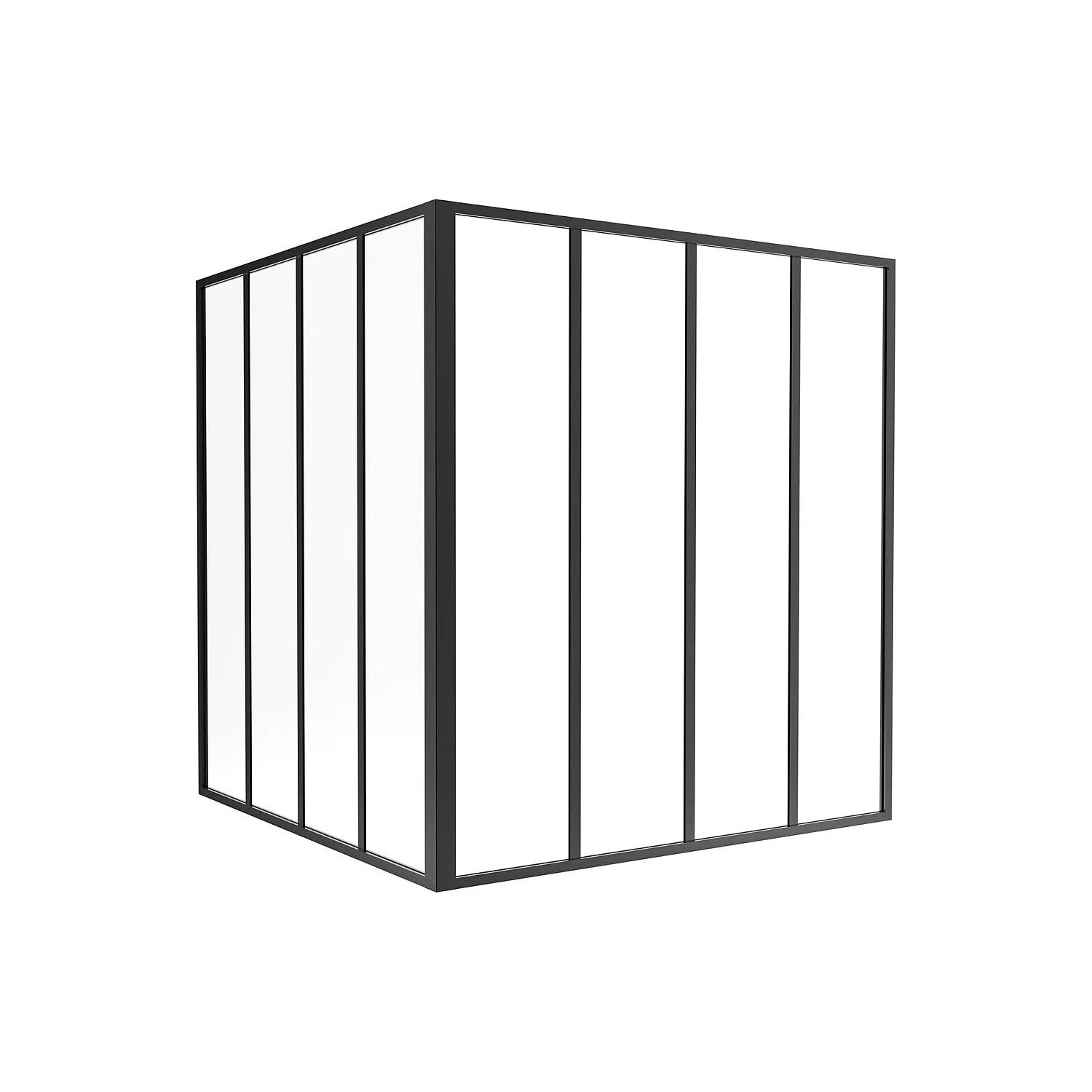 Vente-unique Glaswand Bayview Schwarz 120 cm
