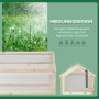 Outsunny Gewächshaus aus Tannenholz und Kunststoff, naturfarben, für den Winter.