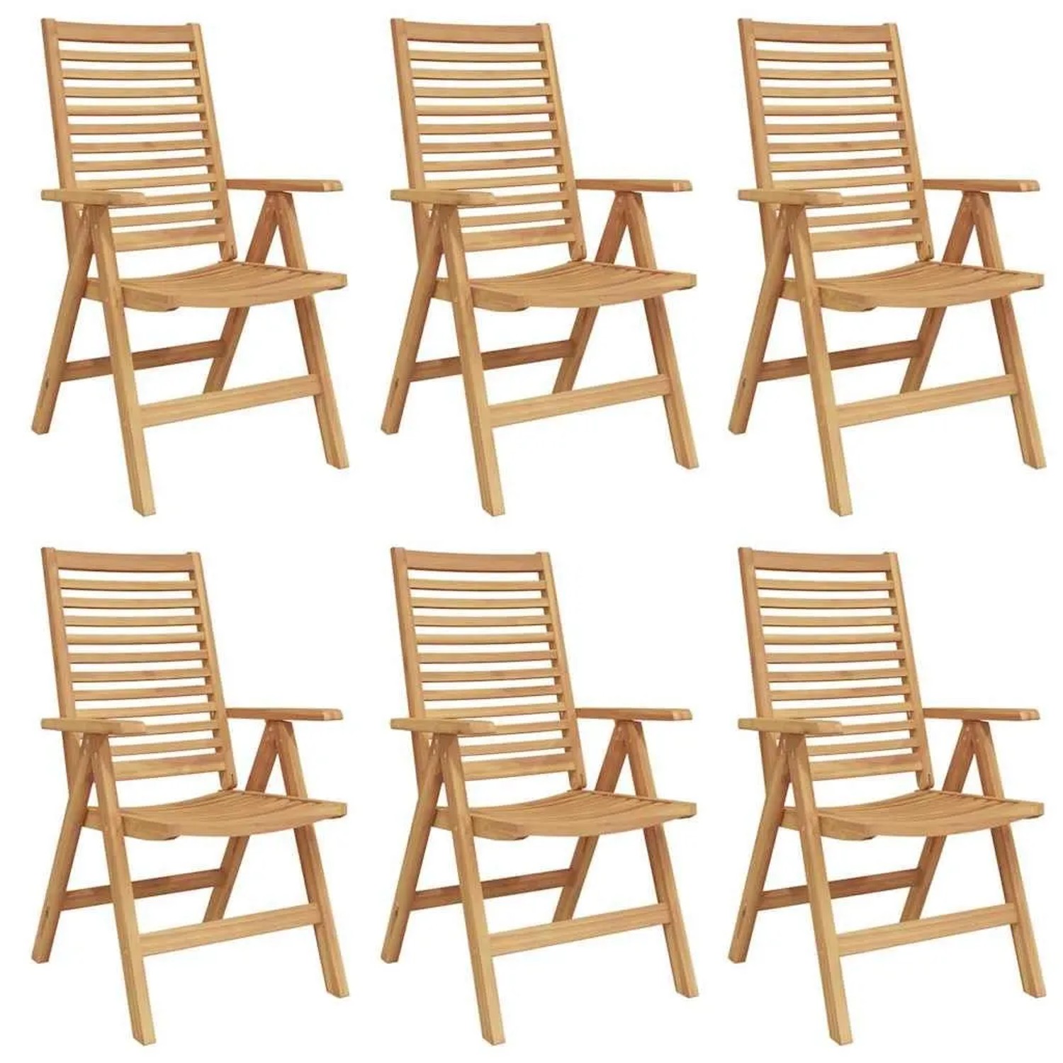 vidaXL Gartenstuhl 6 Stk Braun 52 x 64,5 x 108 cm Teak-Massivholz 3376032 günstig online kaufen