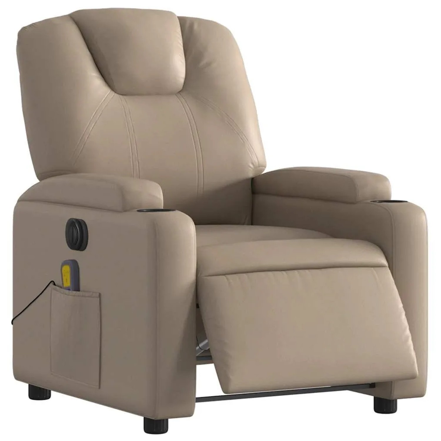 vidaXL Massagesessel Elektrisch Cappuccino-Braun Kunstleder 3204429