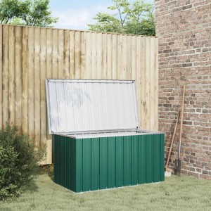 Grüne Furnicato Gartenbox (129x67x65cm) zur Aufbewahrung im Garten.
