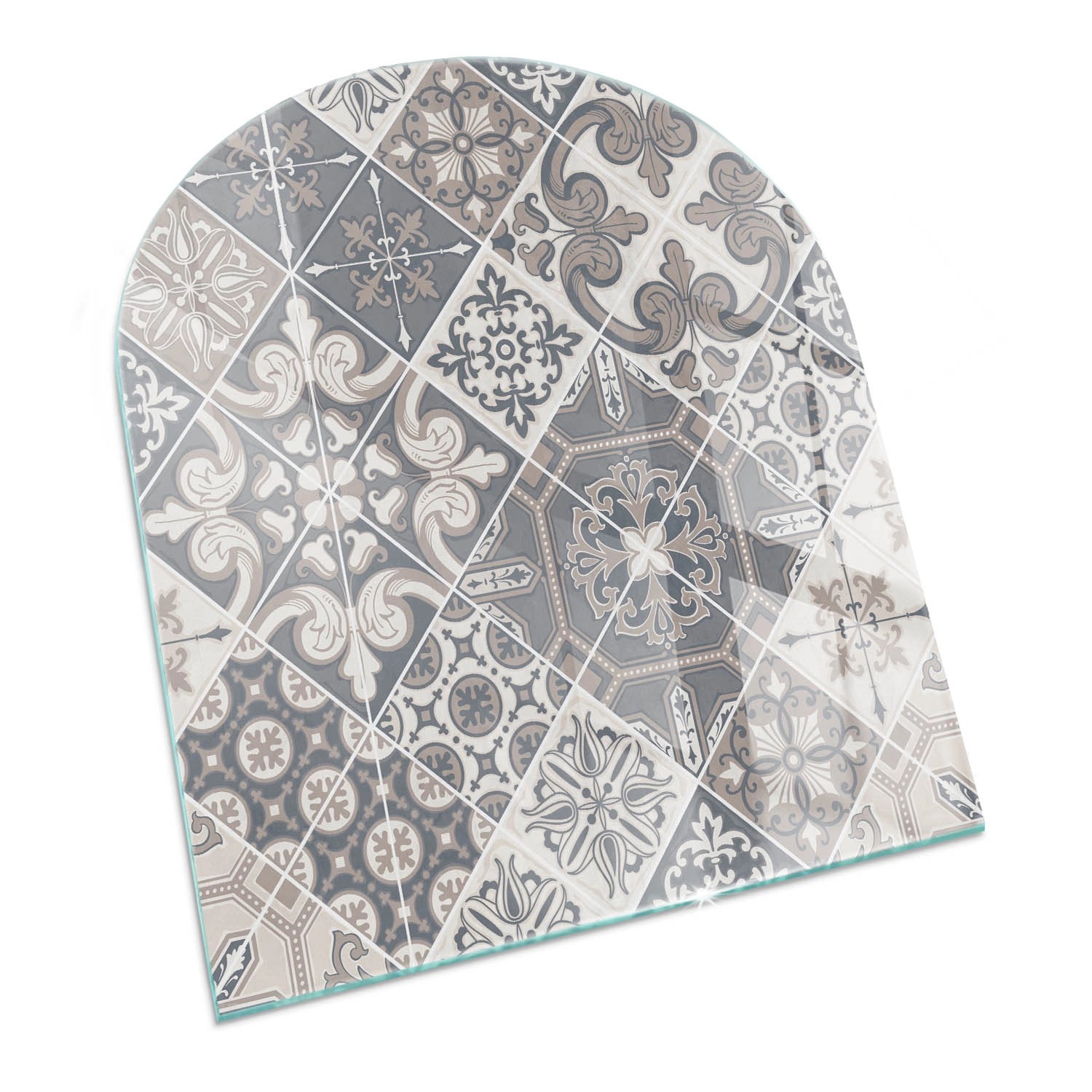 Tulup Glasplatte für Kamin Dekoratives Mosaikmuster Vorlegeplatte für Kamin günstig online kaufen