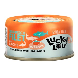 Lucky Lou Katzen-Nassfutter Thunfisch & Lachs, 70g Dose.