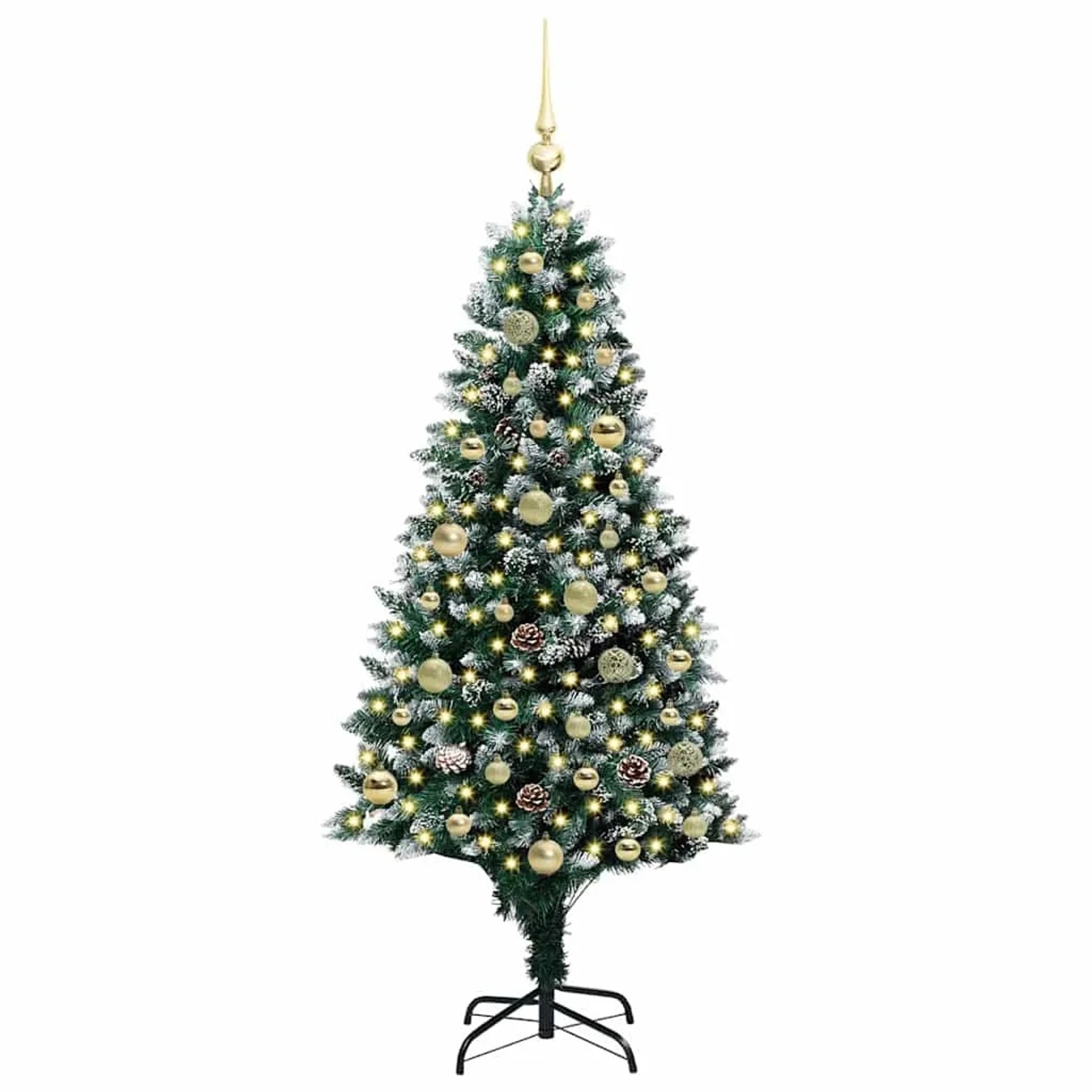 vidaXL Künstlicher Weihnachtsbaum mit 150 LEDs mit Ständer Grün 150 cm 3396255