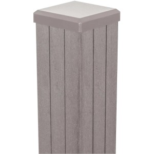 GroJa Fertigzaun-Pfosten Bi-Color Sand, 7x7x240cm, zum Einbetonieren. Zubehör für Zaunbau & Sichtschutz.