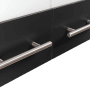 Respekta Oberschrank Merle, 100 cm, Schwarz, mit Metallgriffen und Glaseinlagen.