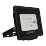 Schwarzer LUXULA LED-Strahler 10W mit RGB Farbwechsel, geeignet als Außenstrahler.