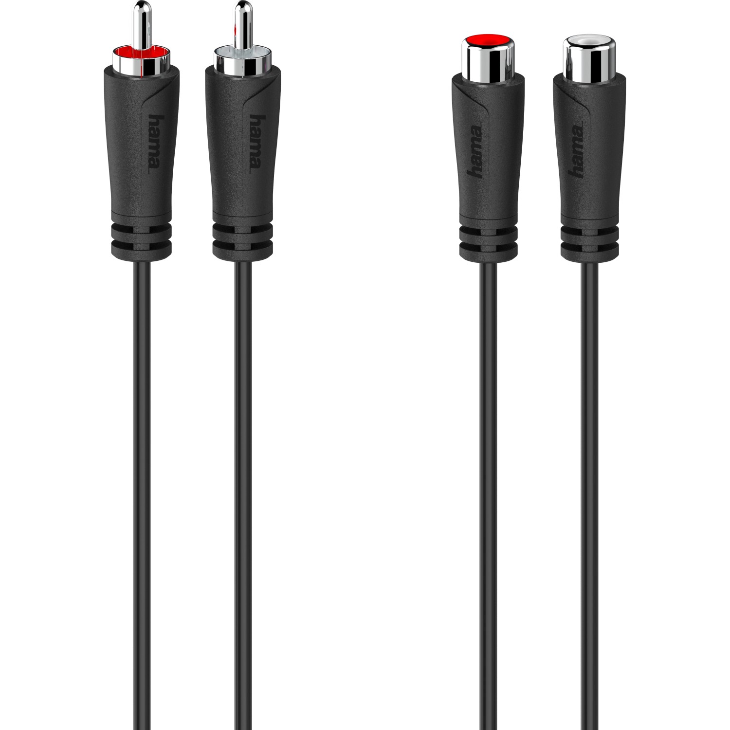 Hama Audio-Verlängerungskabel 2 Cinch-Stecker/2 Cinch-Kupplungen Schwarz 5 günstig online kaufen