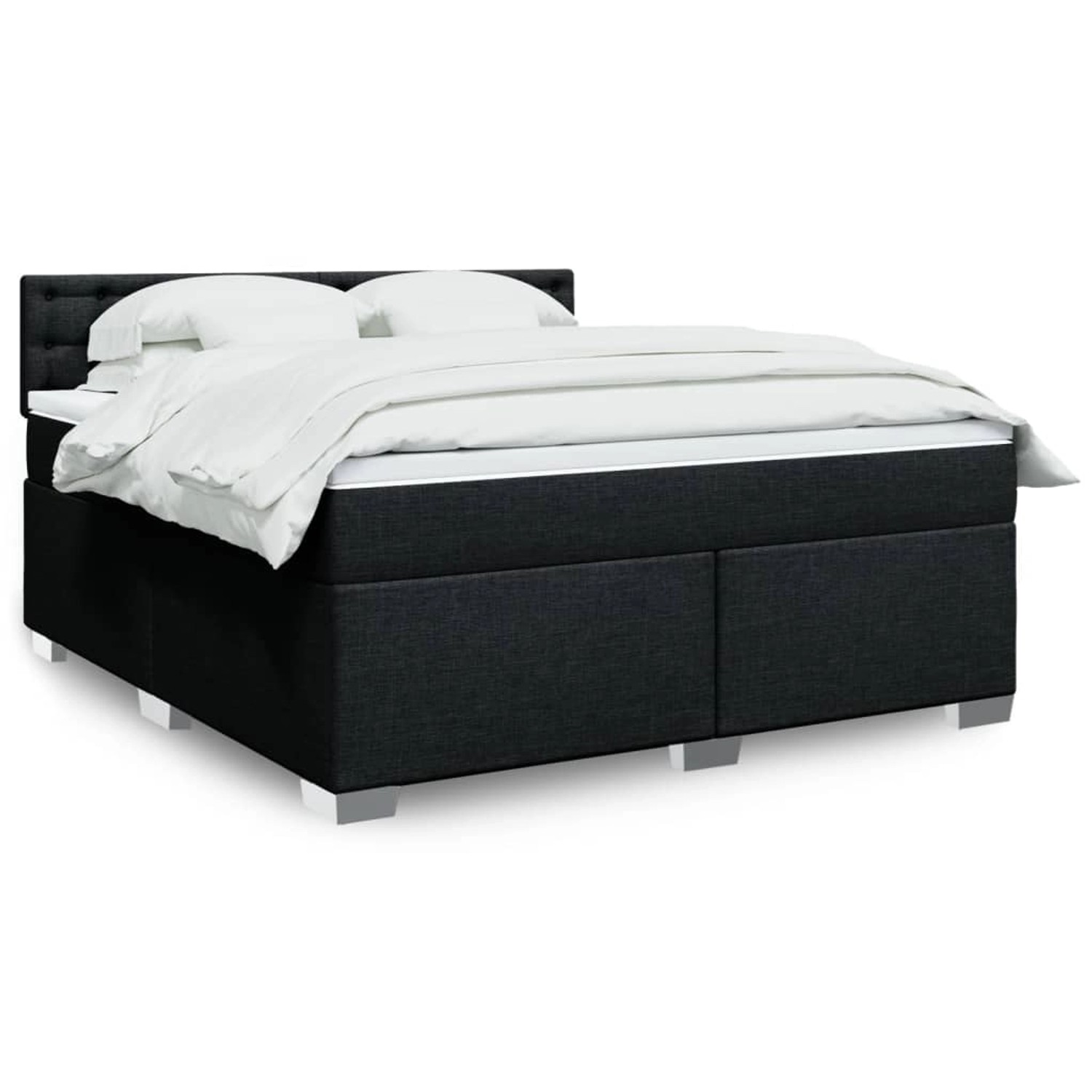vidaXL Boxspringbett mit Matratze Schwarz 180x200 cm Stoff 3288283 günstig online kaufen