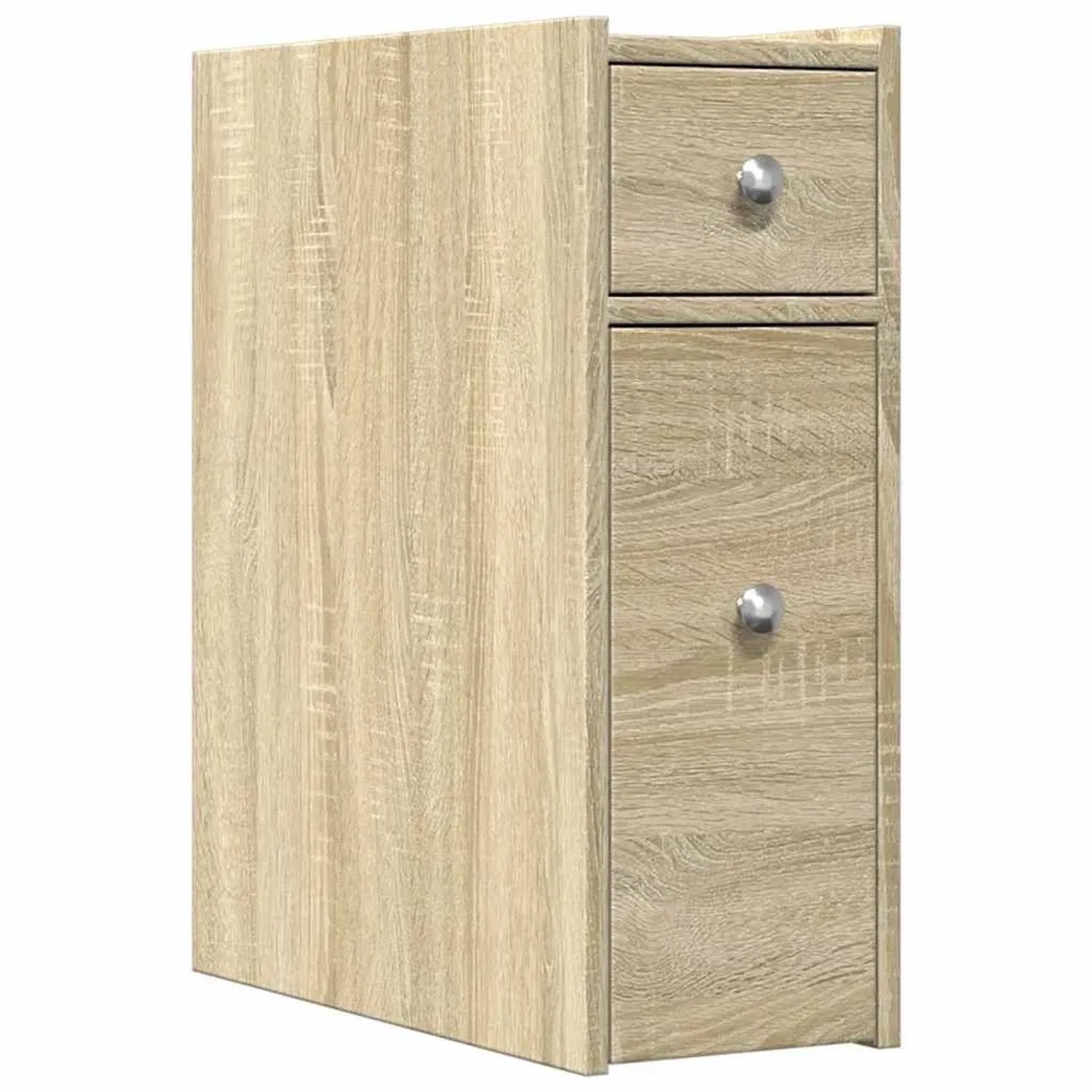 vidaXL Badschrank Schmal mit Rollen Sonoma-Eiche Holzwerkstoff 855288 günstig online kaufen