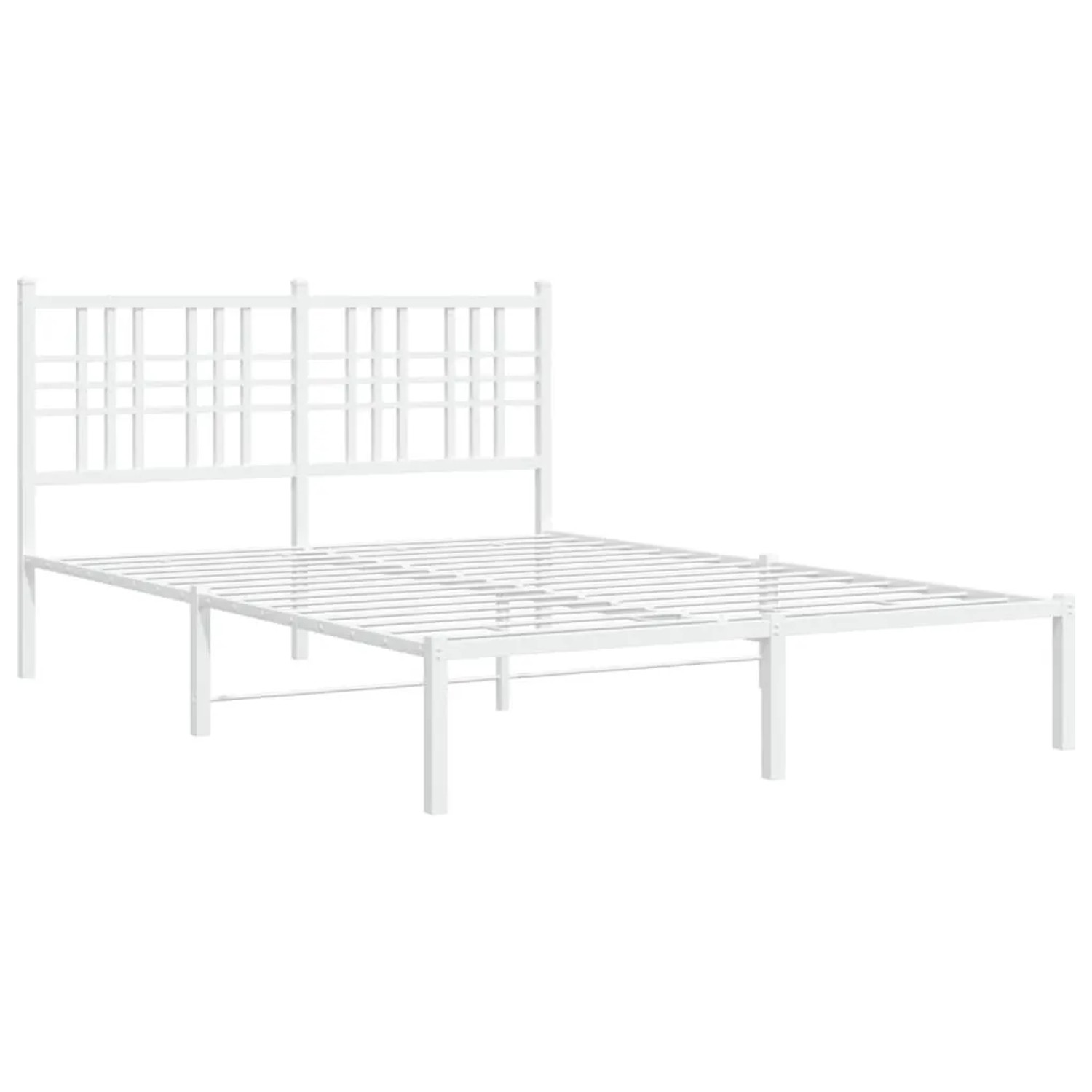 vidaXL Bettgestell mit Kopfteil Metall Weiß 120x190 cm 376370 günstig online kaufen