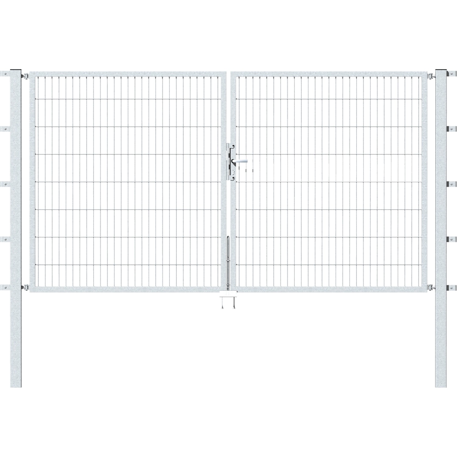 Metallzaun Doppeltor für Doppelstabmatte Feuerverzinkt 200 cm x 300 cm günstig online kaufen