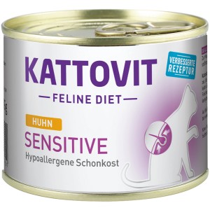 Kattovit Sensitive Katzenfutter mit Huhn, 185g Dose. Spezialfutter für sensible Katzen.