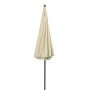 Geschlossener, naturfarbener Doppler Balkonschirm Sunline Ø 200 cm mit Knickfunktion.