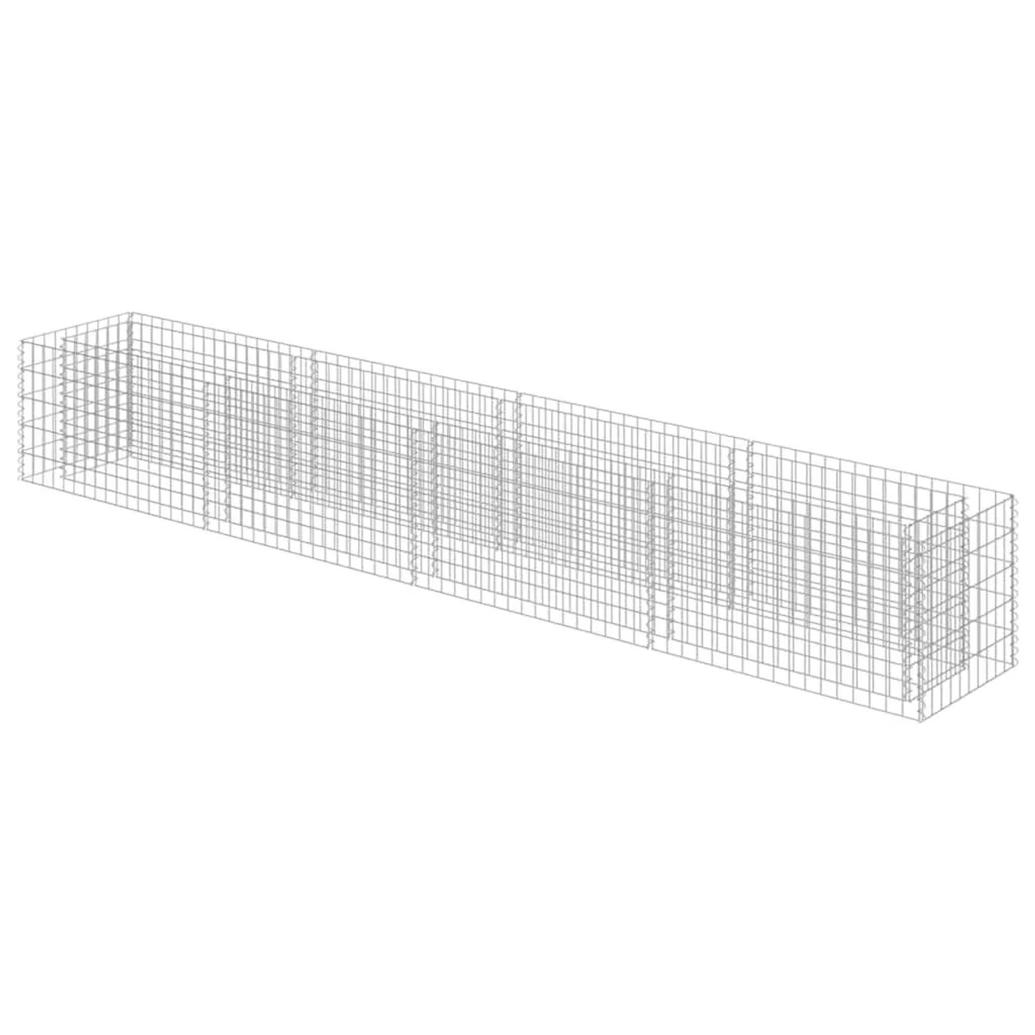 DELUKE Gabionen Hochbeet ROON Aus Stahl 360x50x50cm Steinkorb Gabionengitter Ziergabione Steingabione