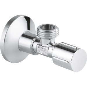 Grohe Eckventil Chrom, 1/2 x 1/2 Zoll, mit Metallgriff. Eckventil für Wandmontage.