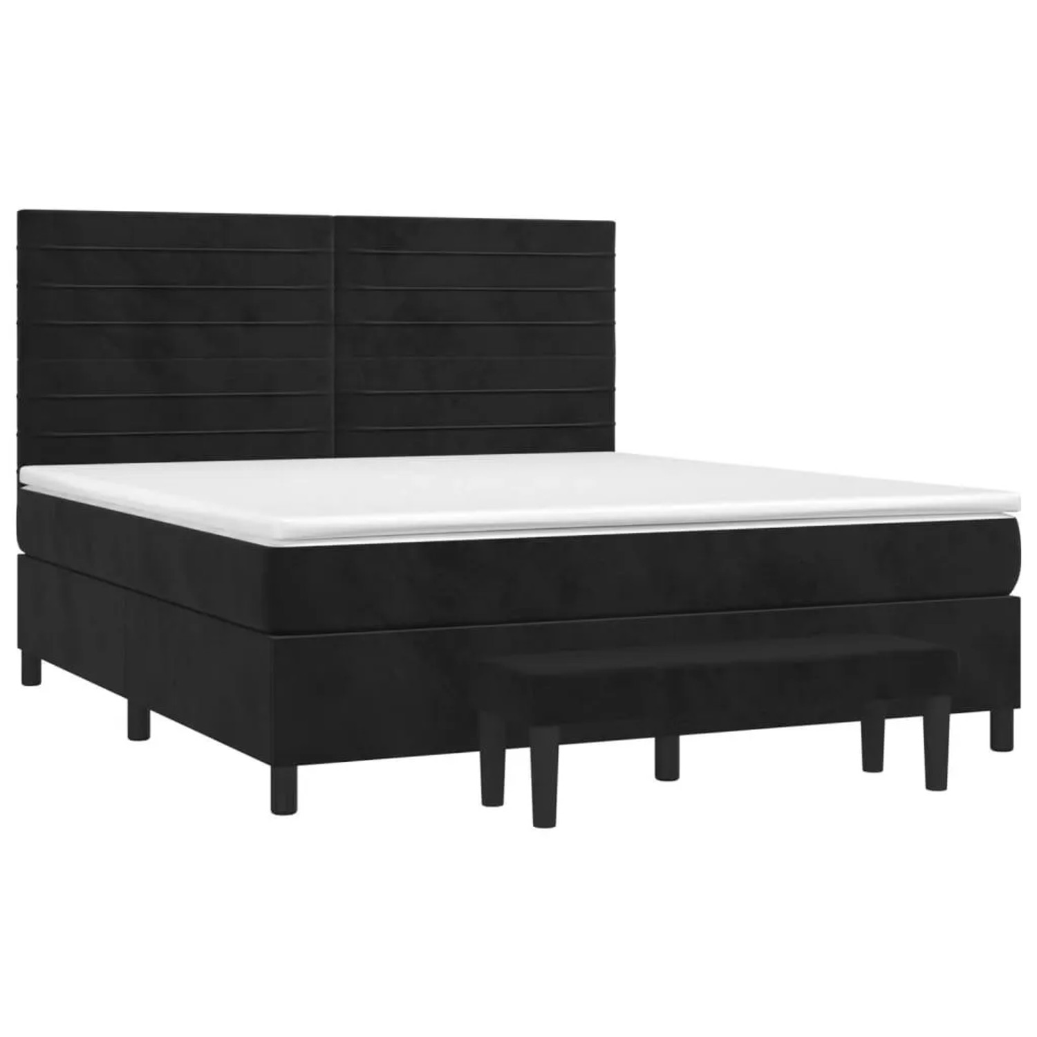vidaXL Boxspringbett mit Matratze Schwarz 180x200 cm Samt 3137919 günstig online kaufen