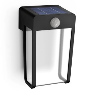 Philips Shroud Solar Wandleuchte mit Bewegungssensor, klare Optik.
