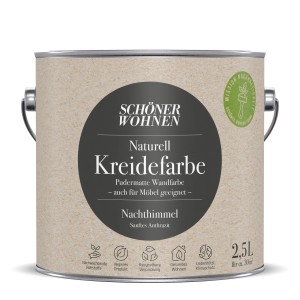 Schöner Wohnen Naturell Kreidefarbe Nachthimmel, 2,5l Dose, pudermatt, für Wände und Möbel.