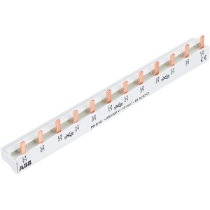 ABB 3-Phasen-Automatenschiene, weiß, für bis zu 12 Sicherungseinbauautomaten.