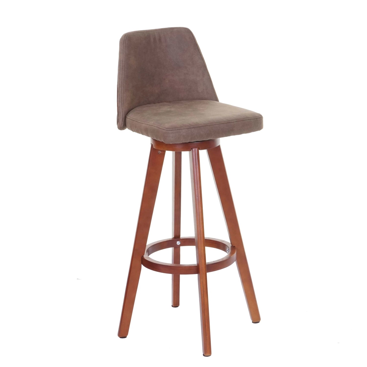 PROREGAL Barhocker Drehbar Mit Lehne Sitzhöhe 73cm Holz Textil Drehbar Vint günstig online kaufen