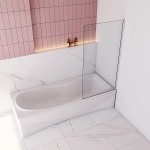 Rechteckiger Badewannenaufsatz, 70x140 cm, Alu Silber Matt, 6mm ESG Glas, Nanobeschichtung.