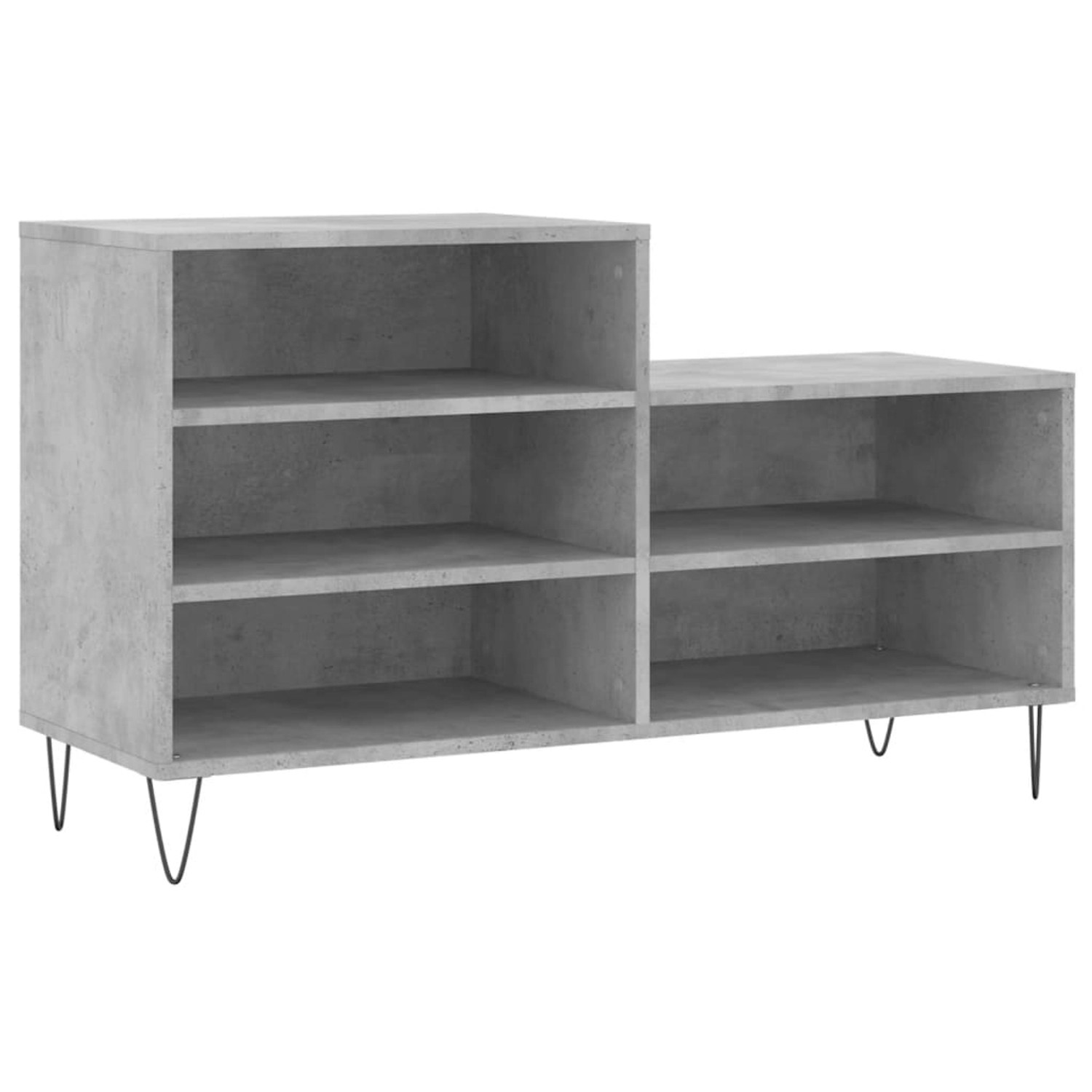 vidaXL Schuhregal Betongrau 102x36x60 cm Holzwerkstoff 831392 günstig online kaufen