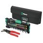 Wera Tool-Check Combi 1 Werkzeugset, 40-teilig: Bits, Nüsse, Ratsche, Handhalter, Knipex Zange in schwarzer Tasche.