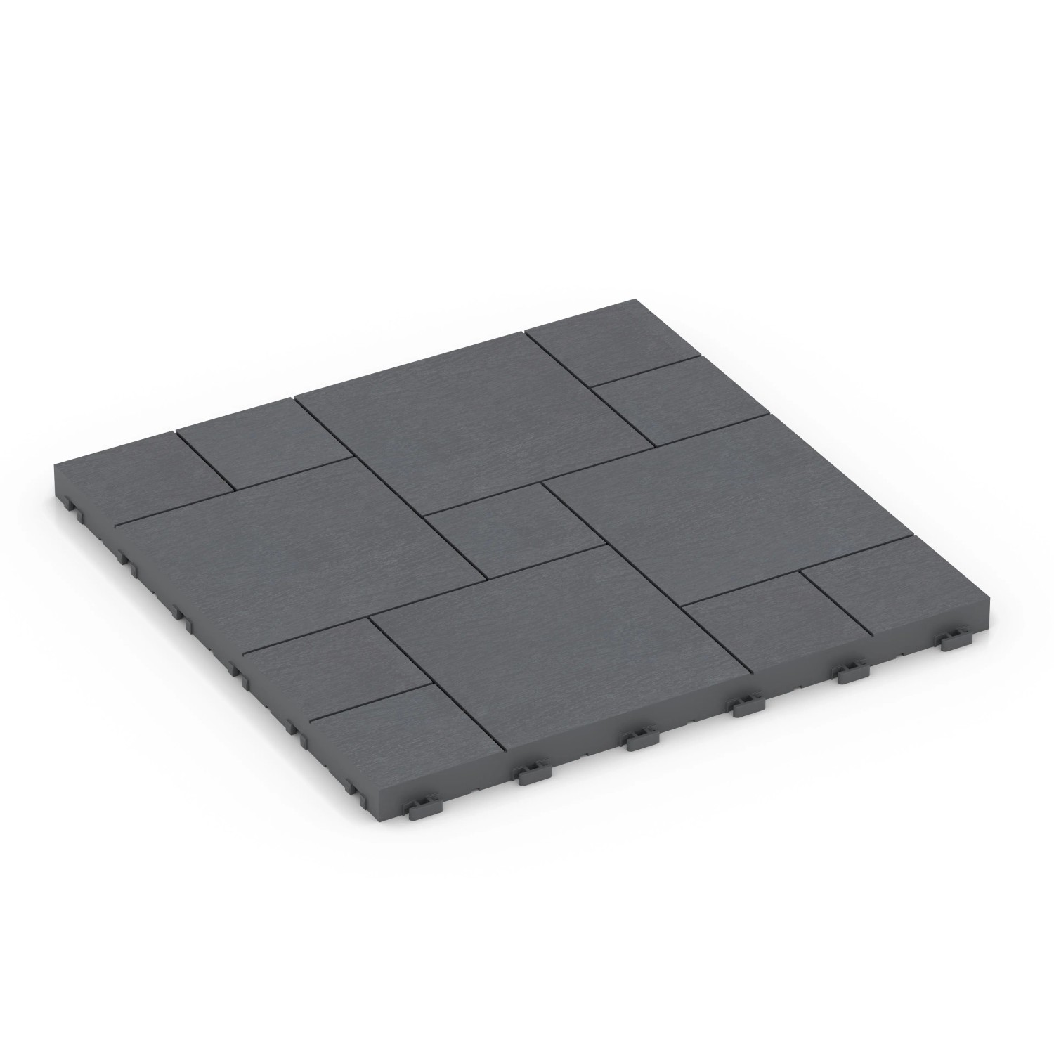 WARCO Blockmuster-Klickfliese Silbergrau 38,5 x 38,5 x 2