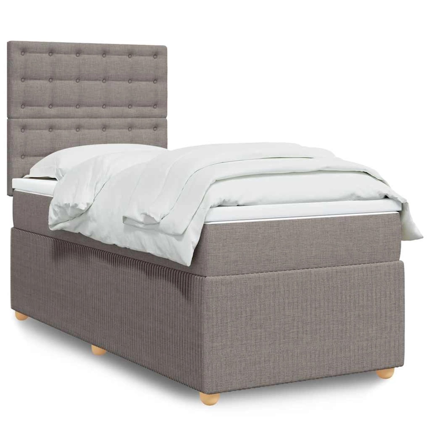 vidaXL Boxspringbett mit Matratze Taupe 90x190 cm Stoff 3294229 günstig online kaufen