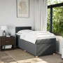 vidaXL Boxspringbett, dunkelgrau, 80x200 cm. Stoffbezogenes Bett mit Matratze und Kopfteil im Schlafzimmer.