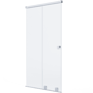 Schöner Wohnen Dusch-Schiebetür mit Festteil, silbermatt, 110x200 cm, rahmenlose Glasdusche.