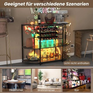 Costway Weinregal 3 Ebenen 21 Flaschen Grau 120 x 40 x 92 cm