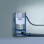 Grohe QuickFix Vorwandelement für WC, 1,13m Bauhöhe, mit blauem Rahmen und Spülkasten.