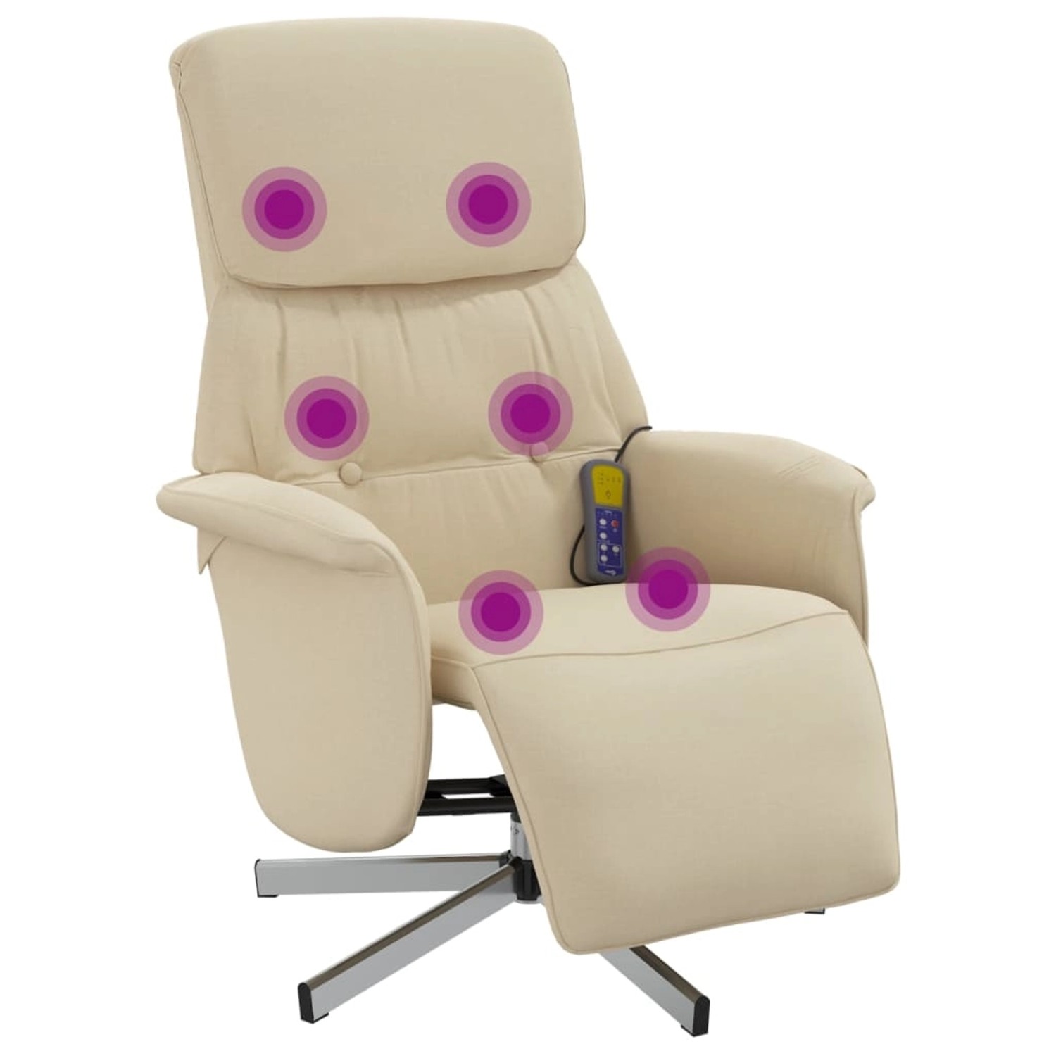vidaXL Massagesessel mit Fußteil Creme Stoff Modell 4 günstig online kaufen