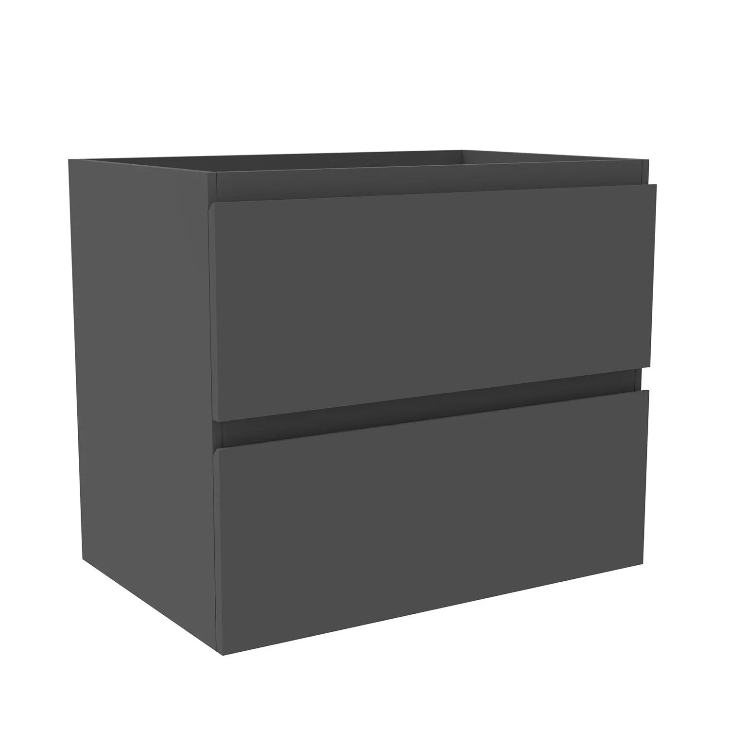 Duschparadies Waschbeckenunterschrank Y244X BxTxH 60x39x52cm in Matt Anthrazit mit 2 Schubladen