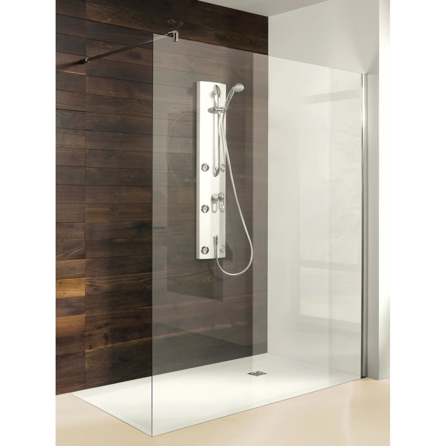 Breuer Walk-In Duschwand Entra, 100 cm, Klarglas mit Chromprofil.