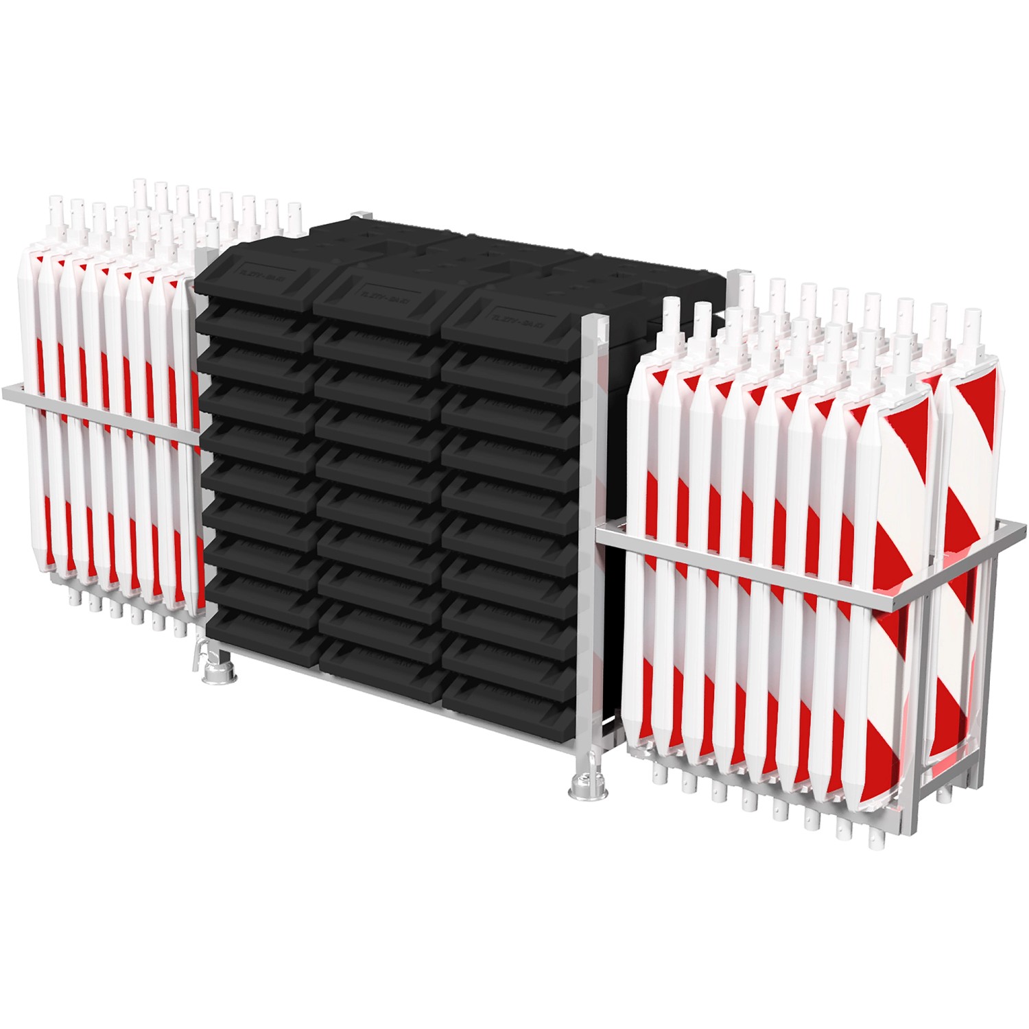 Schake Baken-Set mit Bakenkorb RA2/B Doppelseitig Schraffiert Weiß-Rot 30-tlg.