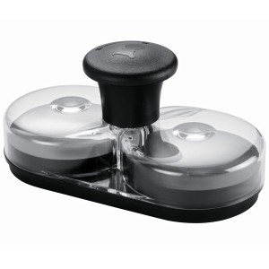 Weber Mini-Hamburgerpresse für zwei kleine Burger, Grillzubehör mit abnehmbarem Griff.