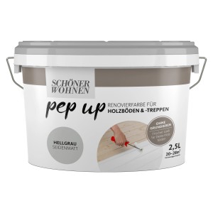 Schöner Wohnen pep up Renovierfarbe Hellgrau für Holzböden und Treppen, 2,5 l.