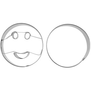 Zenker Ausstecher Patisserie Smiley, 2er Set: Edelstahl, ein Ausstecher mit Smiley, einer ohne.