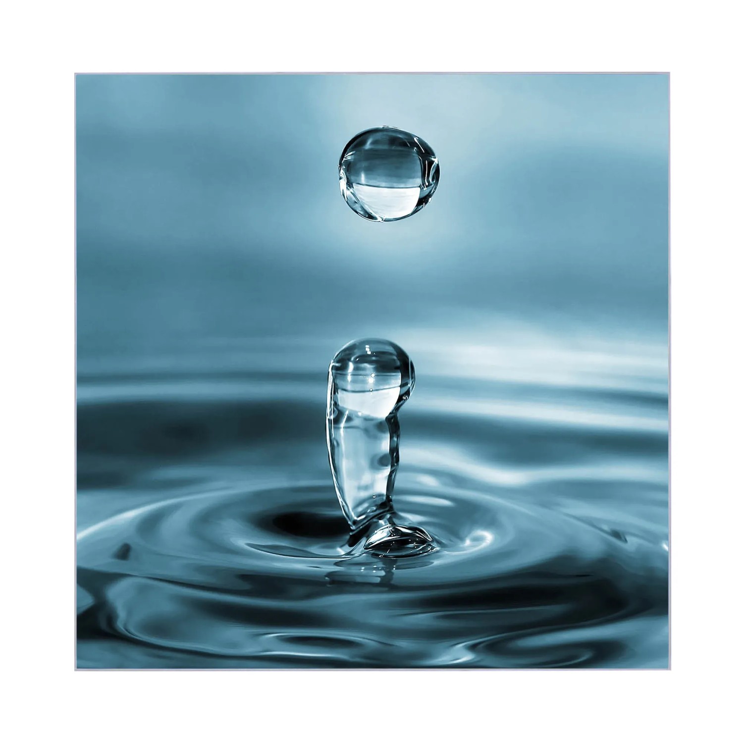 Banjado Schlüsselkasten mit Glasfront, Motiv Wassertropfen, 30x30cm, 50 Haken.
